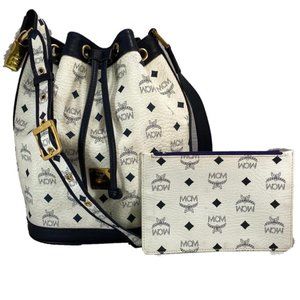 MCM White and Black Crossbody Bag Set